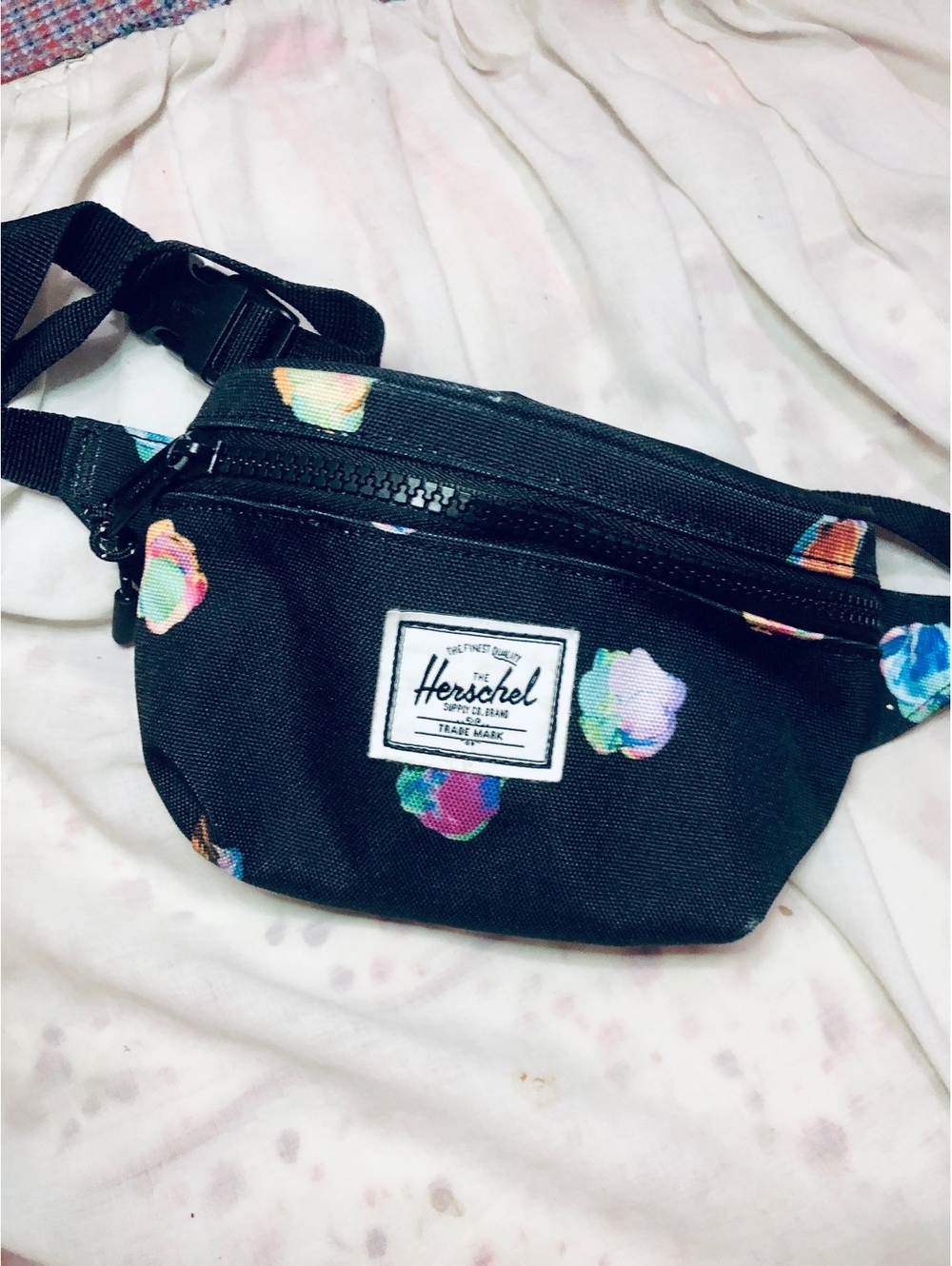 Herschel Supply Co Mini Fanny Pack Black Floral Hip Pack Flowers Mini Bag